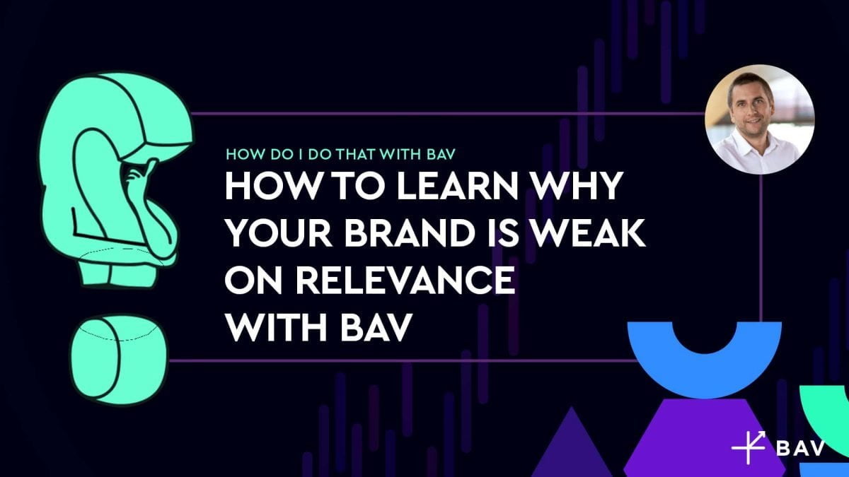 How to learn why your brand is Weak on Relevance with BAV